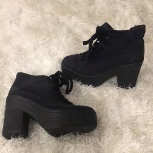 chunky black booties